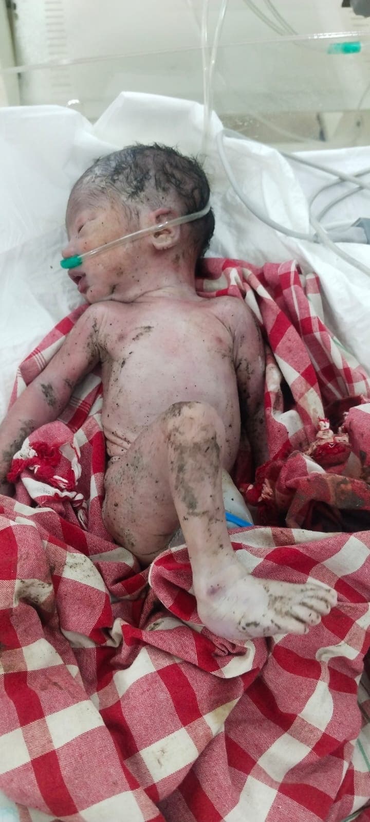 झाड़ी में फेंका मिला नवजात