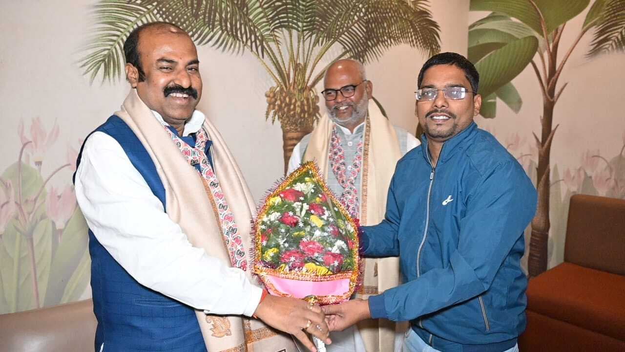 मंत्री का भाजपा नेता ने किया स्वागत