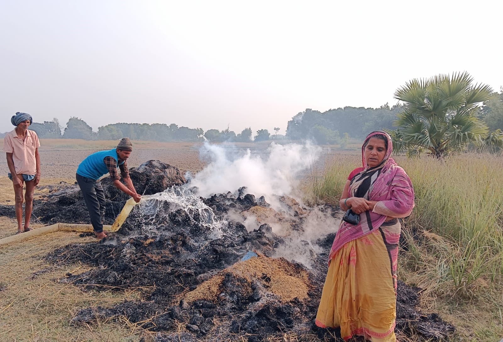 दो सौ मन धान जलकर हुआ राख