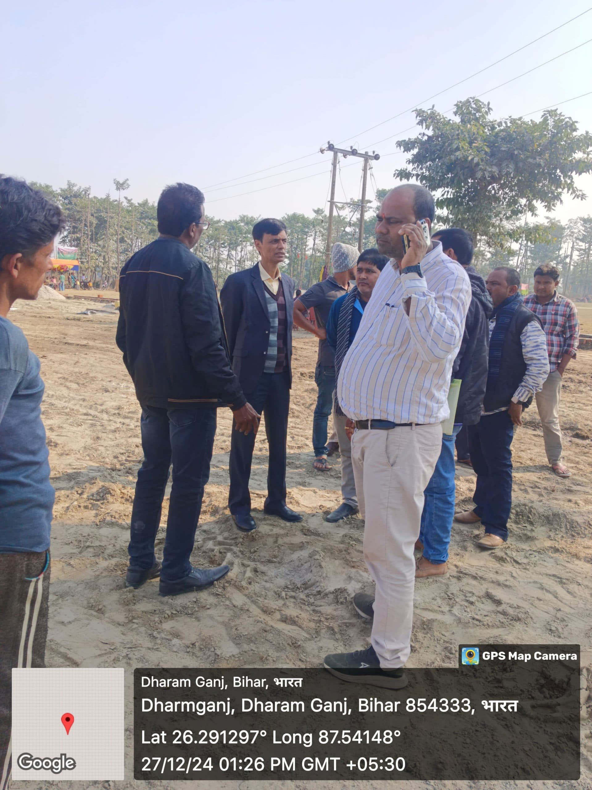 खेल मैदान का पीओ ने किया निरीक्षण