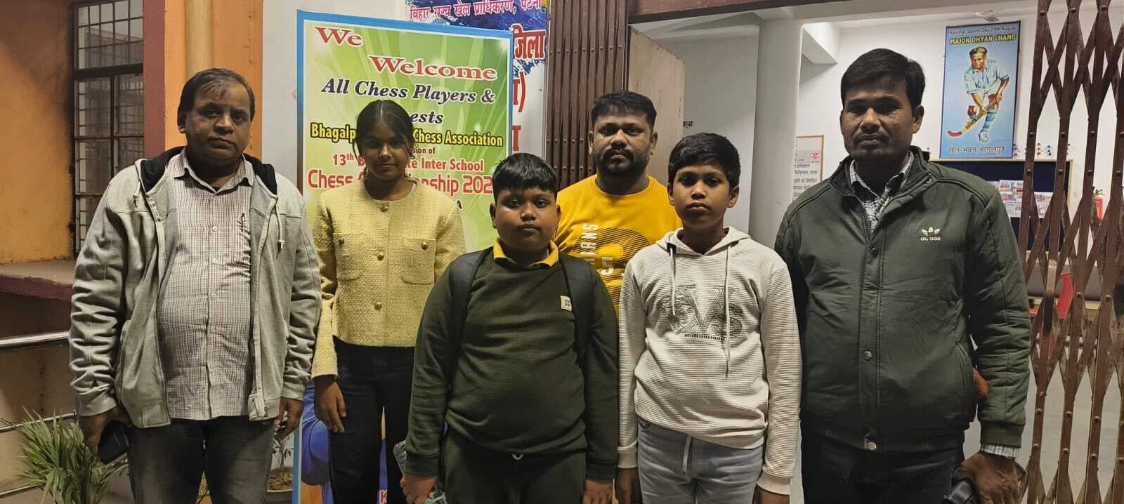 राज्य स्तरीय शतरंज प्रतियोगिता में सुरोनोय,आयुष व मून हुए शामिल