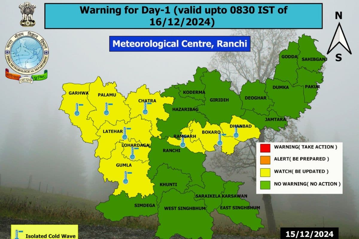 Kal Ka Mausam: रांची में न्यूनतम तापमान 2.4 डिग्री सेंटीग्रेड, झारखंड में कैसा रहेगा कल का मौसम