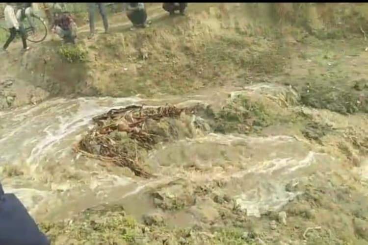 मधेपुरा: लालपुर में टूटा नहर का बांध, 40 एकड़ में लगी फसल हुई बर्बाद