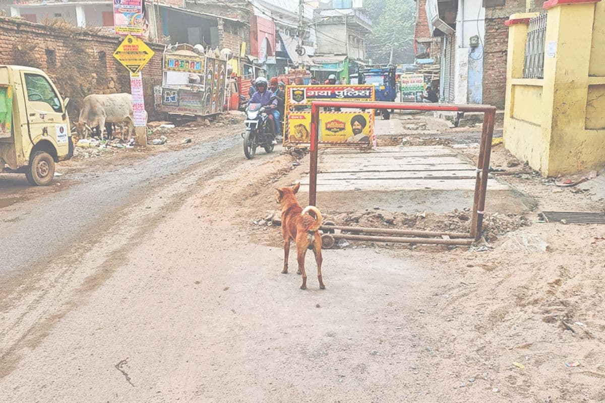 गया में पाइपलाइन चेंबर की ऊंचाई बनी परेशानी, सड़क पर बढ़ रही दुर्घटनाएं