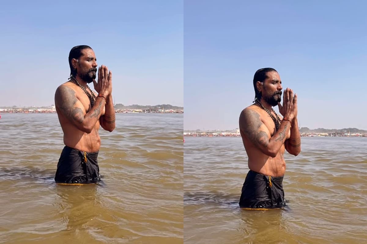 इस पॉपुलर कोरियोग्राफर ने चेहरा छिपाकर त्रिवेणी संगम पर किया स्नान, VIDEO में दिखा प्रयागराज का अद्भुत नजारा