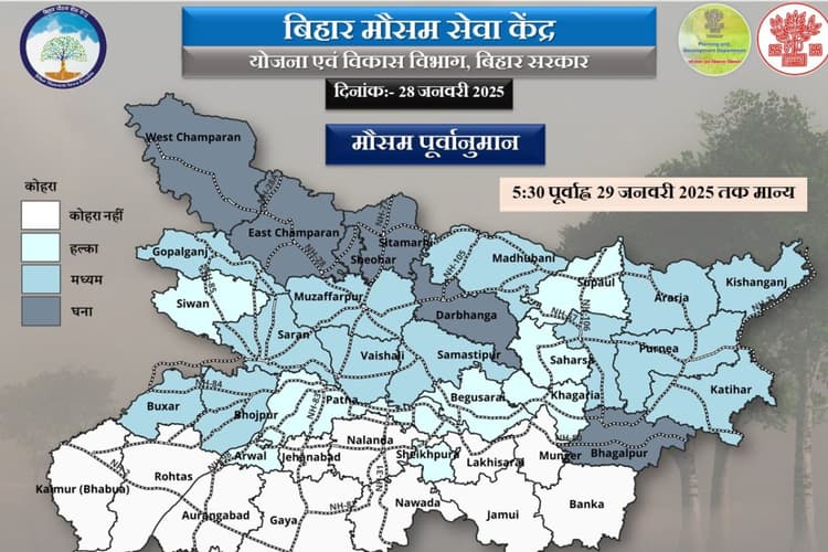 Bihar Weather: बिहार के सभी 38 जिलों में आज मौसम कैसा रहेगा, जानें आपके इलाके में धूप खिलेगी या छाए रहेगा कोहरा