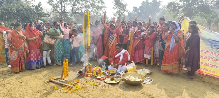East Singhbhum : नवकुंज मंदिर में चैतन्य महाप्रभु की 31 फीट की मूर्ति लगेगी, हुआ भूमिपूजन