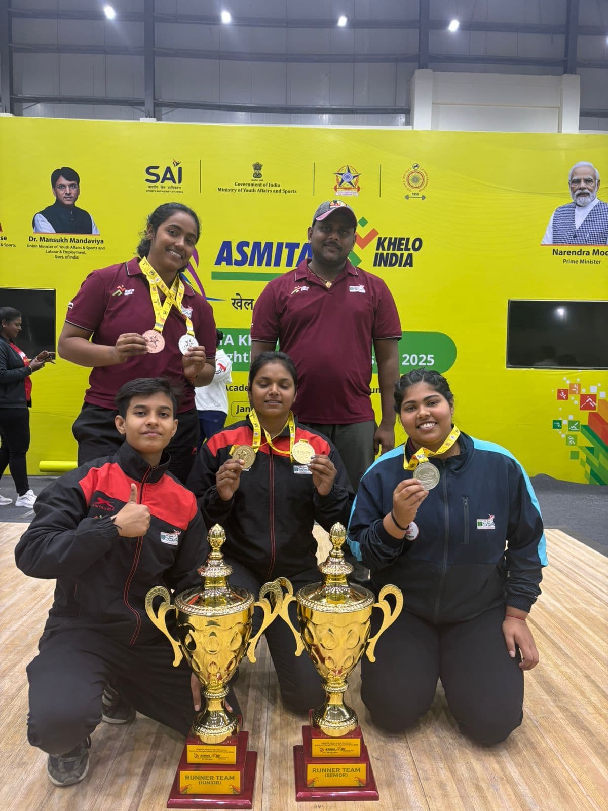 खेलो इंडिया अस्मिता भारोत्तोलन प्रतियोगिता : जूनियर और सीनियर में बिहार की टीम बनी रनर-अप