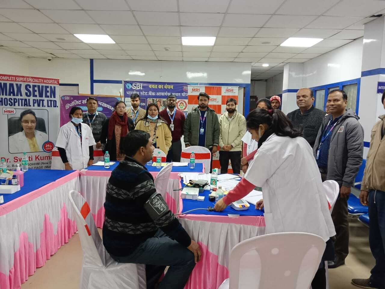 एसबीआइ एडीबी के स्वास्थ्य शिविर में 165 मरीजों की हुई जांच