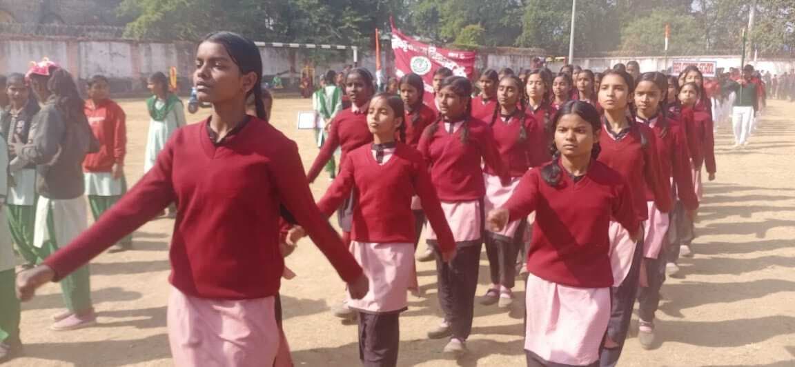 गणतंत्र दिवस की तैयारी को लेकर बच्चों ने किया पूर्वाभ्यास