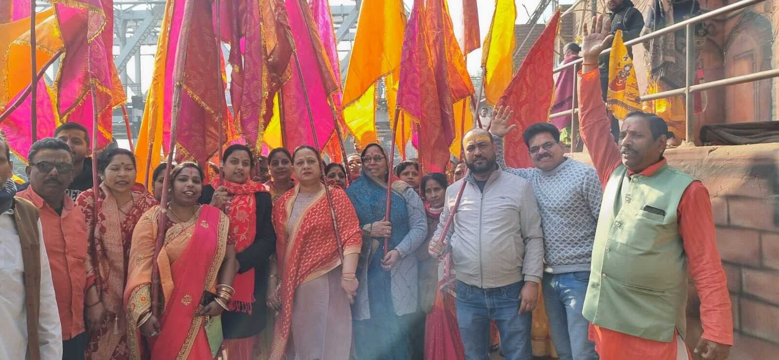 भव्य निशान शोभायात्रा के साथ श्याम अखंड पाठ का वाचन