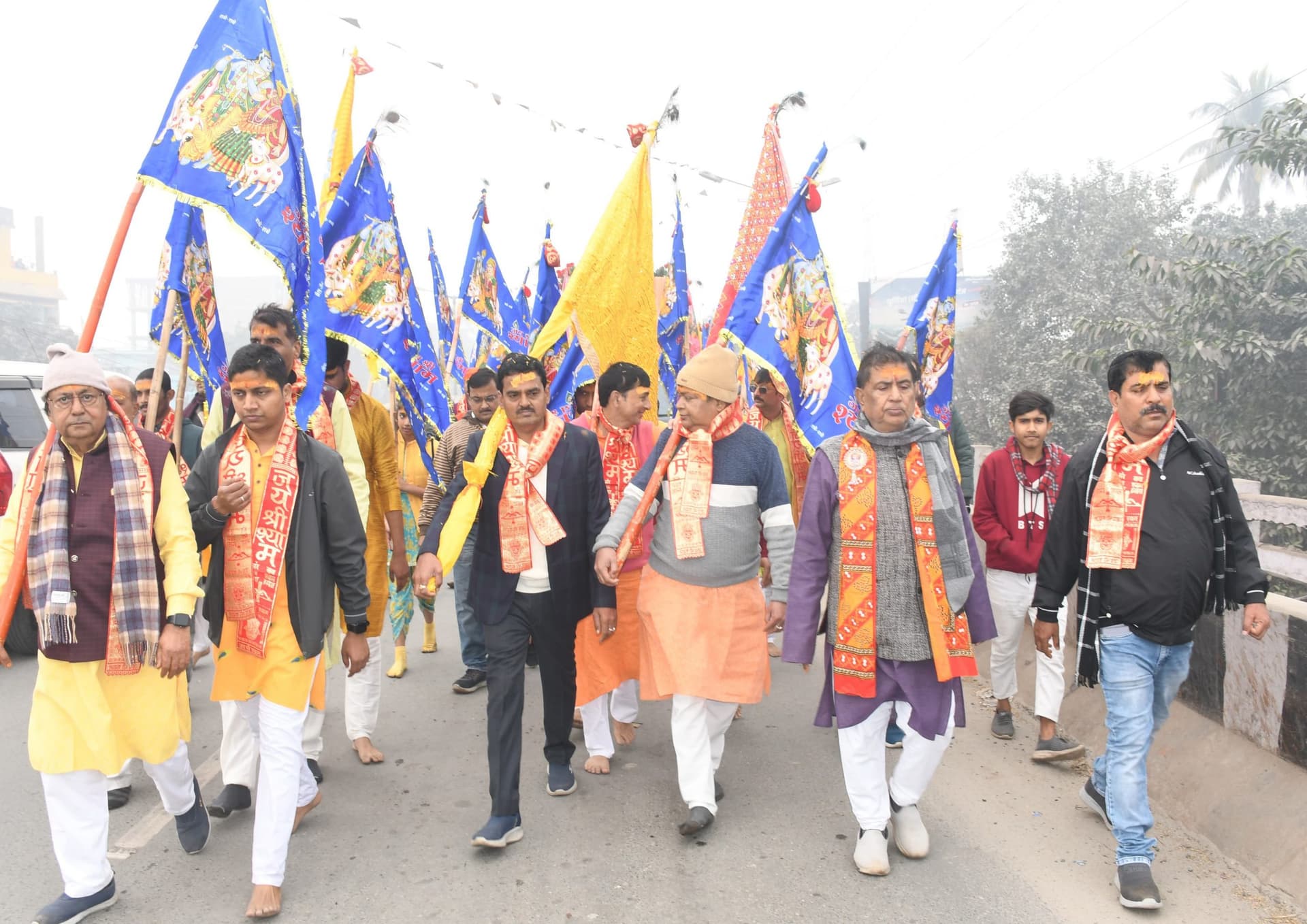 गुलाबबाग खाटू श्याम मंदिर से निकाली गयी भव्य निशान यात्रा