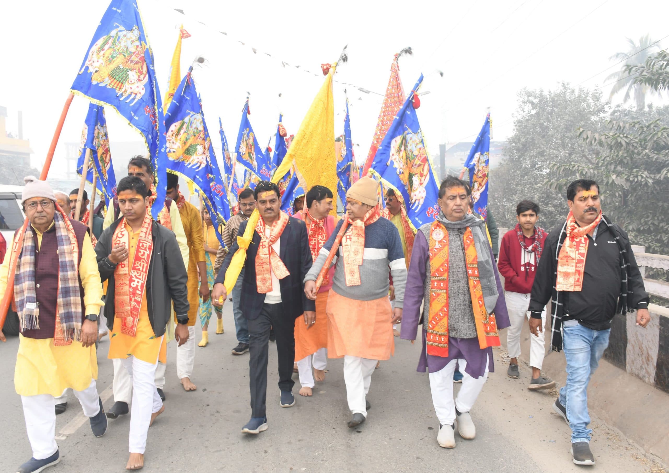 गुलाबबाग खाटू श्याम मंदिर से निकाली गयी भव्य निशान यात्रा