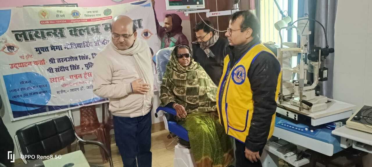 पांच मरीजों का किया गया निशुल्क मोतियाबिंद का ऑपरेशन