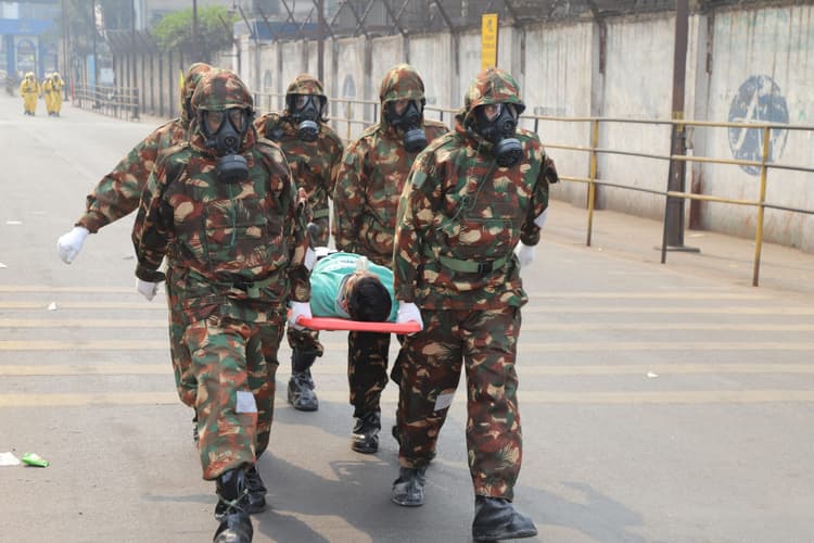 Jamshedpur news. केमिकल डिजास्टर-गैस लीकेज से बचाव को लेकर एनडीआरएफ ने किया मॉक ड्रिल