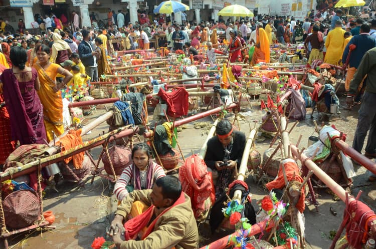 Deoghar news : बाबा नगरी पर चढ़ा बसंत पंचमी का रंग , बढ़ने लगी तिलकहरुओं की भीड़