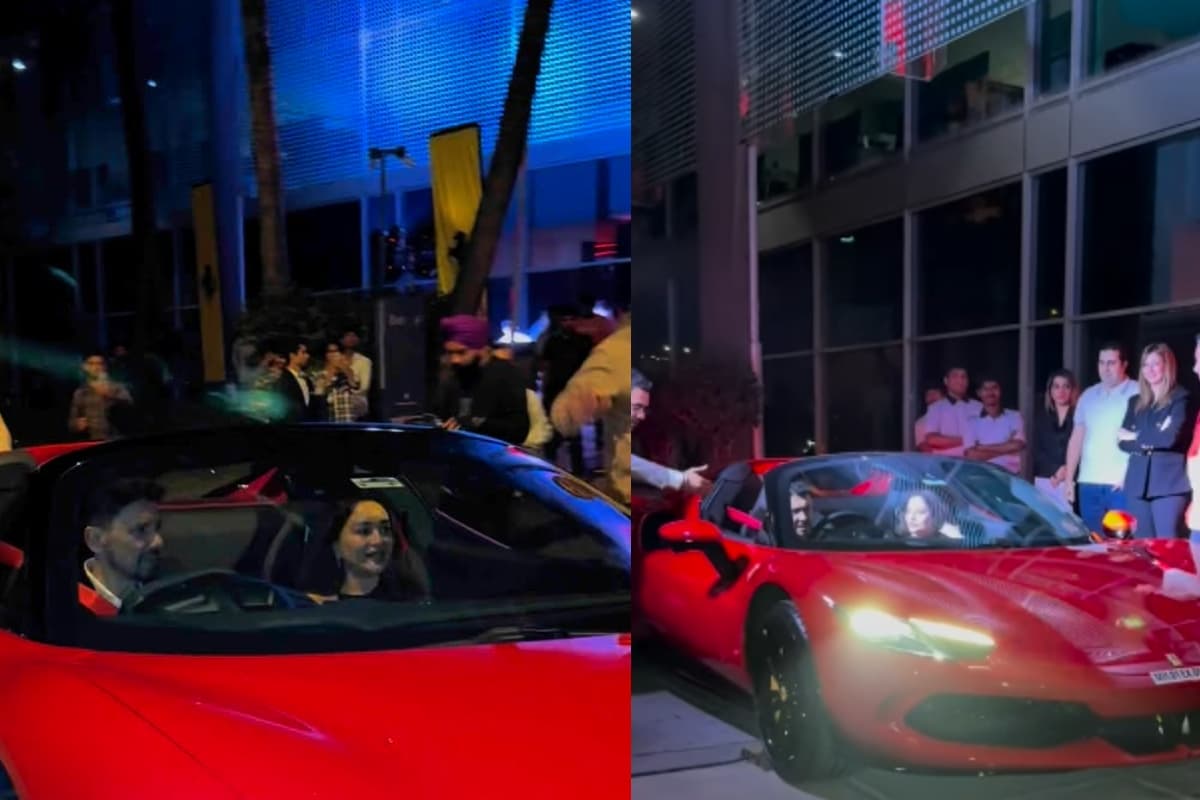 VIDEO: लाल रंग की चमचमाती फेरारी की मालिकन बनी Madhuri Dixit, दाम जान रह जाएंगे हैरान