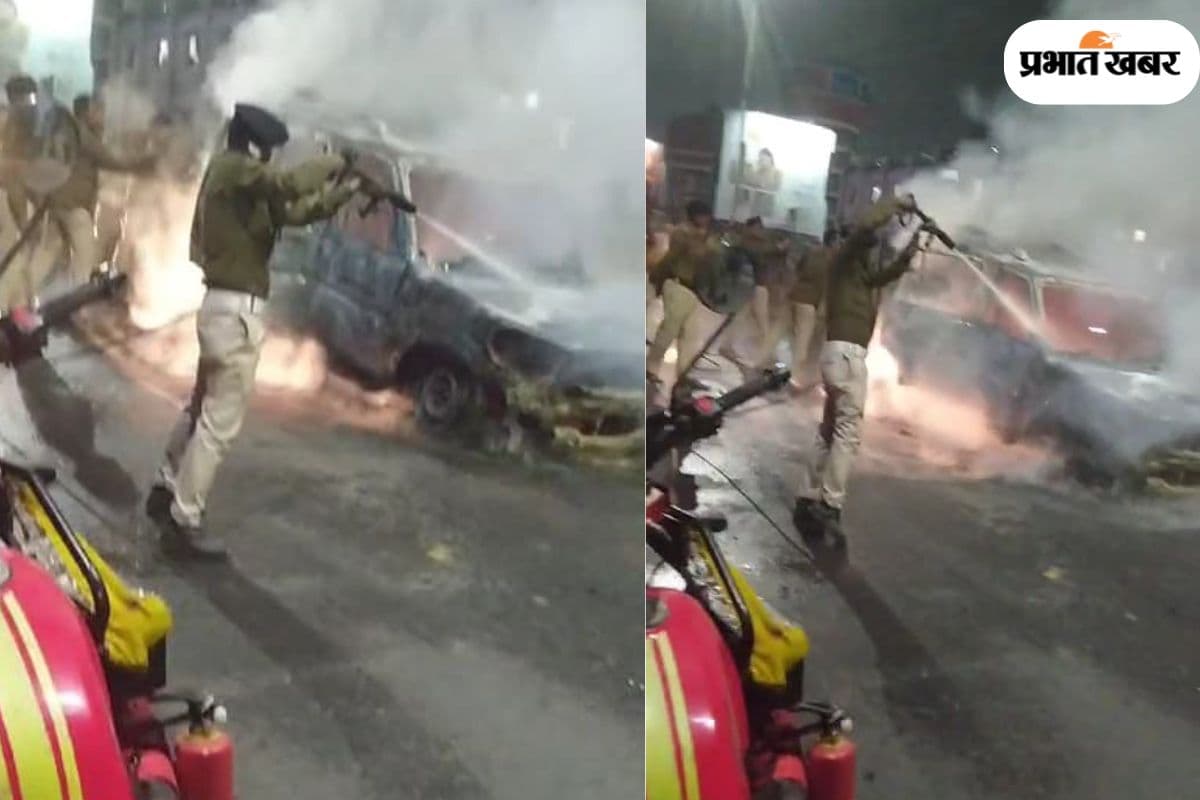 Bihar News: चलती स्कॉर्पीओ में लगी आग, चार आदमी थे सवार