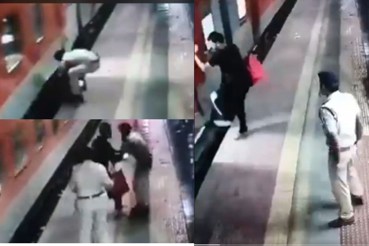Viral video: RPF जवान की बहादुरी, चलती ट्रेन के नीचे गिर रहे यात्री की बचाई जान