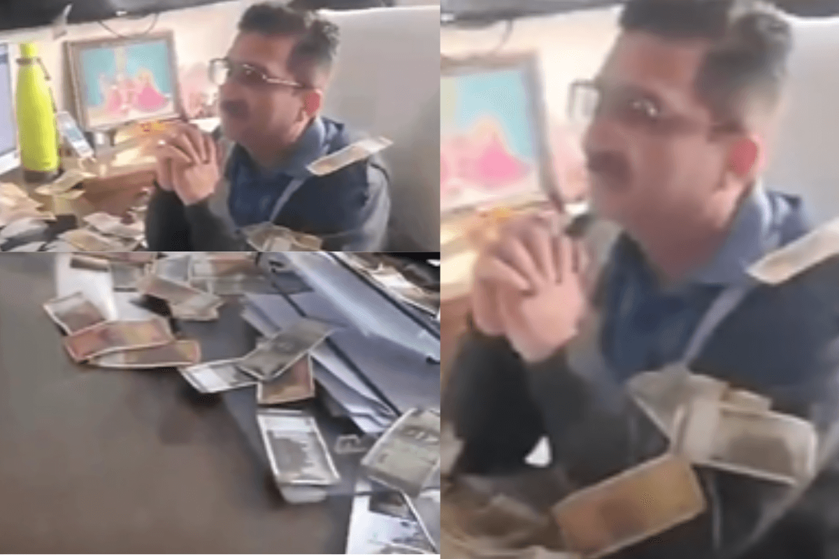 Viral Video: भ्रष्ट अधिकारी पर लोगों ने उड़ाया नोट, वीडियो हुआ वायरल