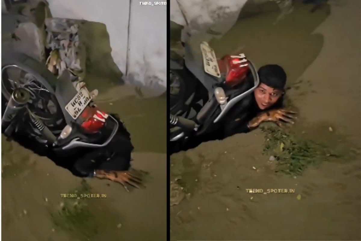 Viral Video: बाइक सवार गिरा नाले में, मदद करने की बजाय लोग बनाने लगे वीडियो