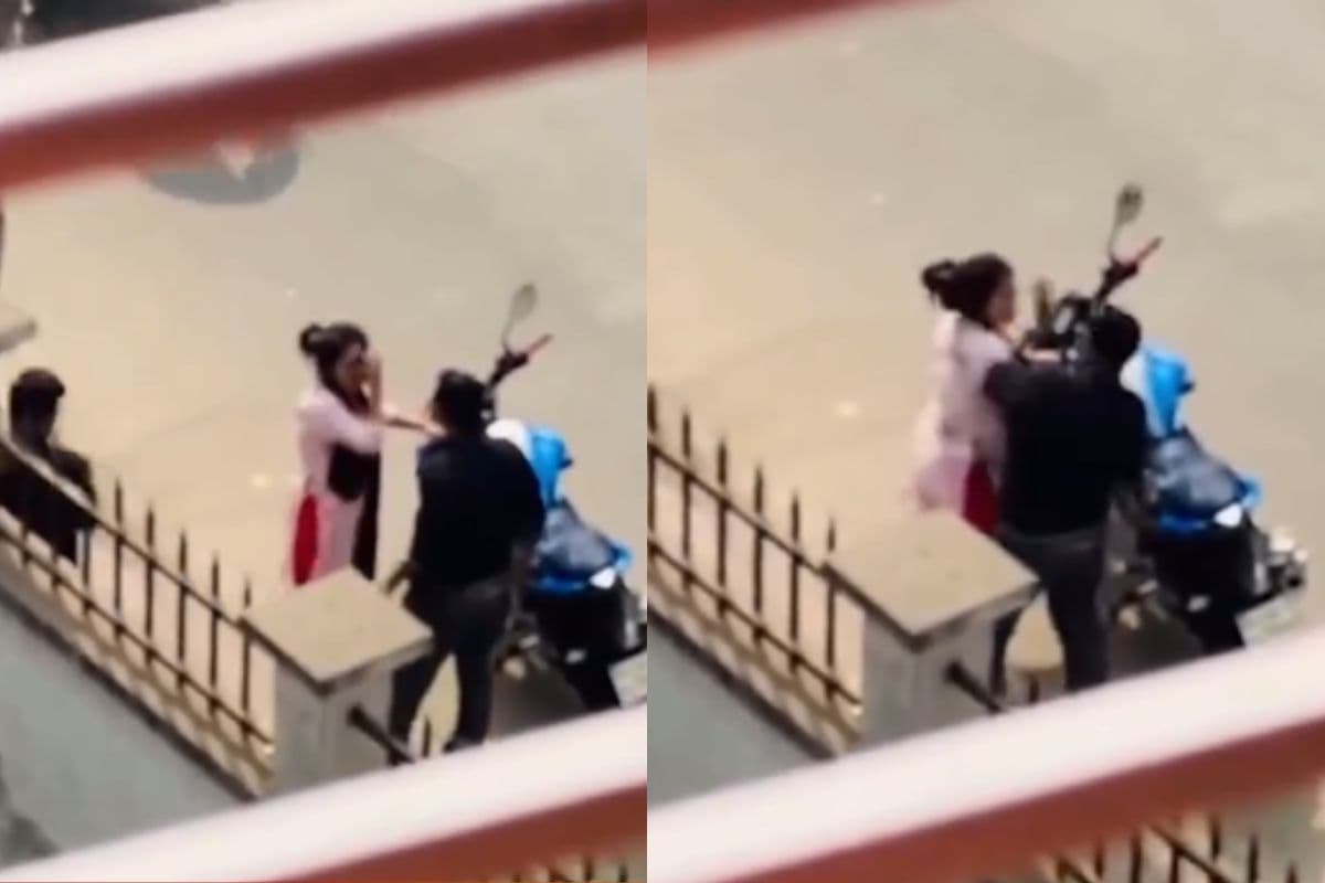 Viral Video: प्रेमी ने मारा थप्पड़, तो प्रेमिका ने भी सड़क किनारे जड़ा झापड़, देखें मारपीट का वीडियो