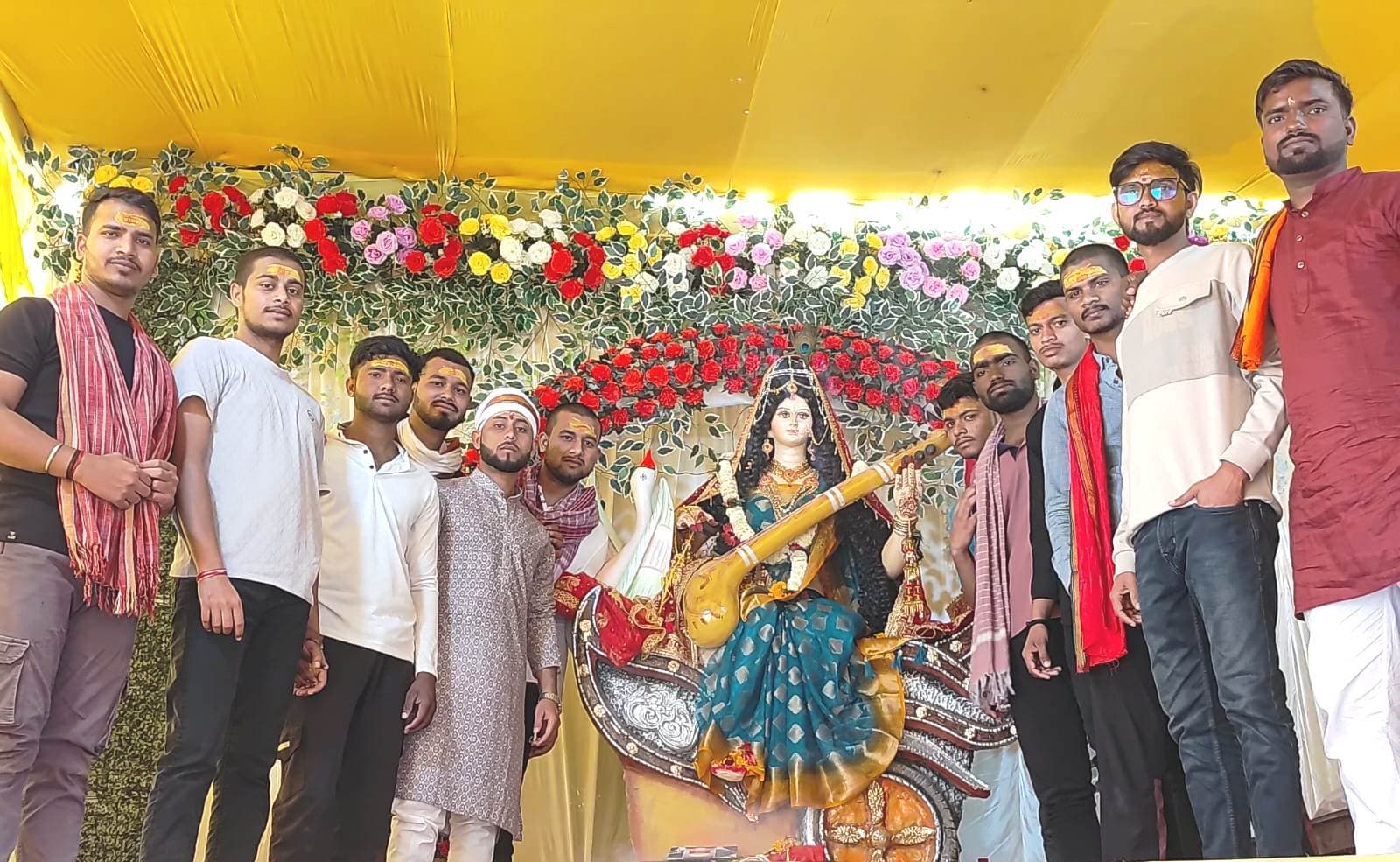 Bhagalpur news अजगैवीनाथ धाम में प्राण प्रतिष्ठा के साथ मां वीणावादिनी की हुई पूजा