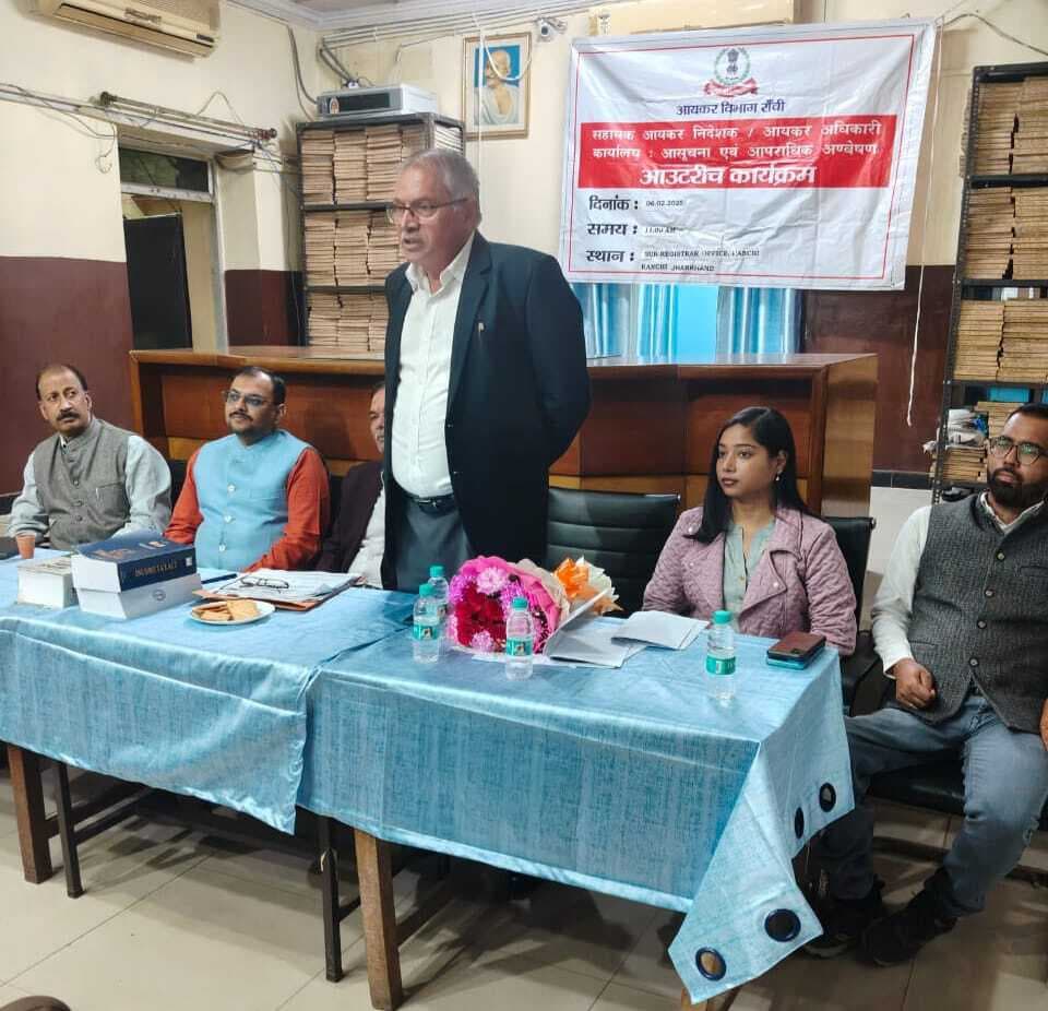 Ranchi news : देश की उन्नति व जनसुविधा के लिए टैक्स भरना जरूरी : एसबी शर्मा