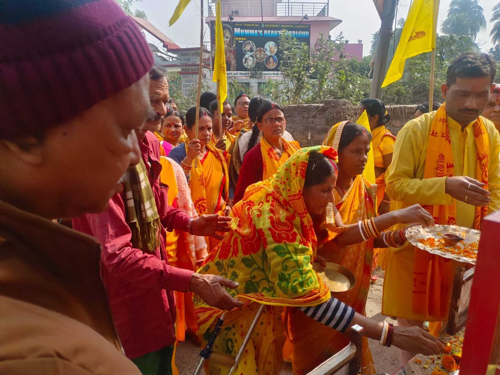 दिव्य ज्योति कलश रथयात्रा का कसबा में हुआ भव्य स्वागत