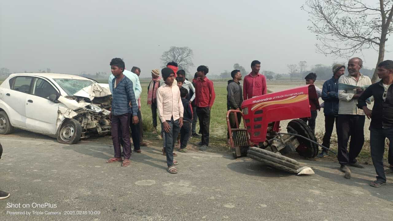 ट्रैक्टर से सीधी भिड़ंत में कुंभ नहाकर कार से लौट रहे एक ही परिवार के छह घायल
