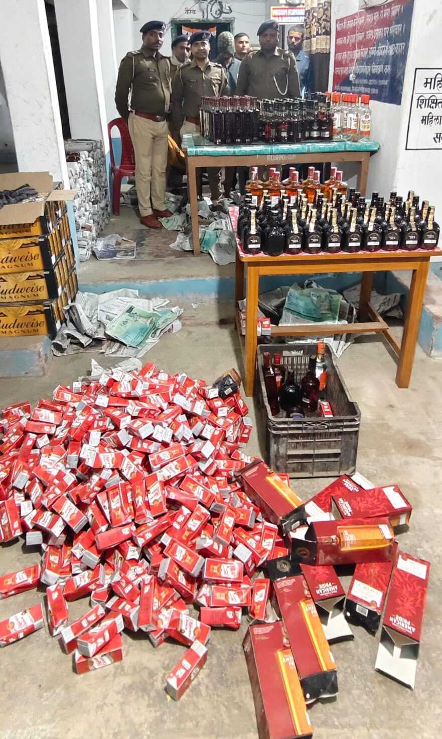 पिकअप से 414 लीटर शराब बरामद, तस्कर गिरफ्तार