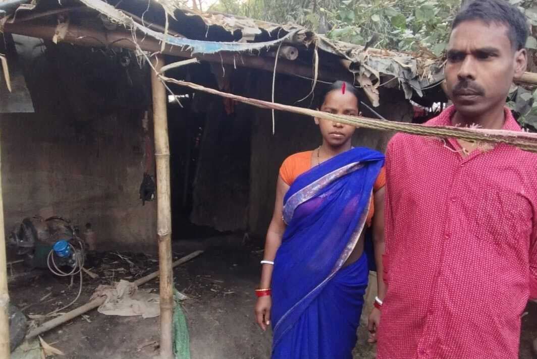 शॉर्ट सर्किट से लगी आग में घर जला