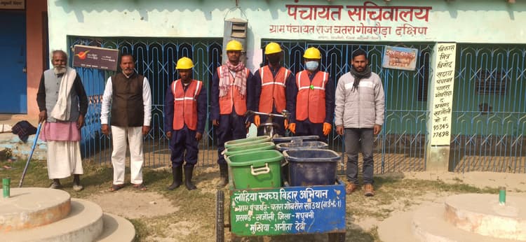 Madhubani News : चतरा गोबरौरा दक्षिणी पंचायत में कचरा उठाव से स्वच्छ बन रहा गांव