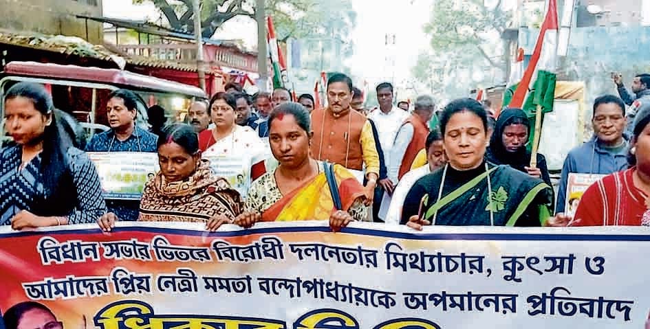 तृणमूलियों ने निकाली धिक्कार रैली ममता के विरोधियों को जम कर कोसा