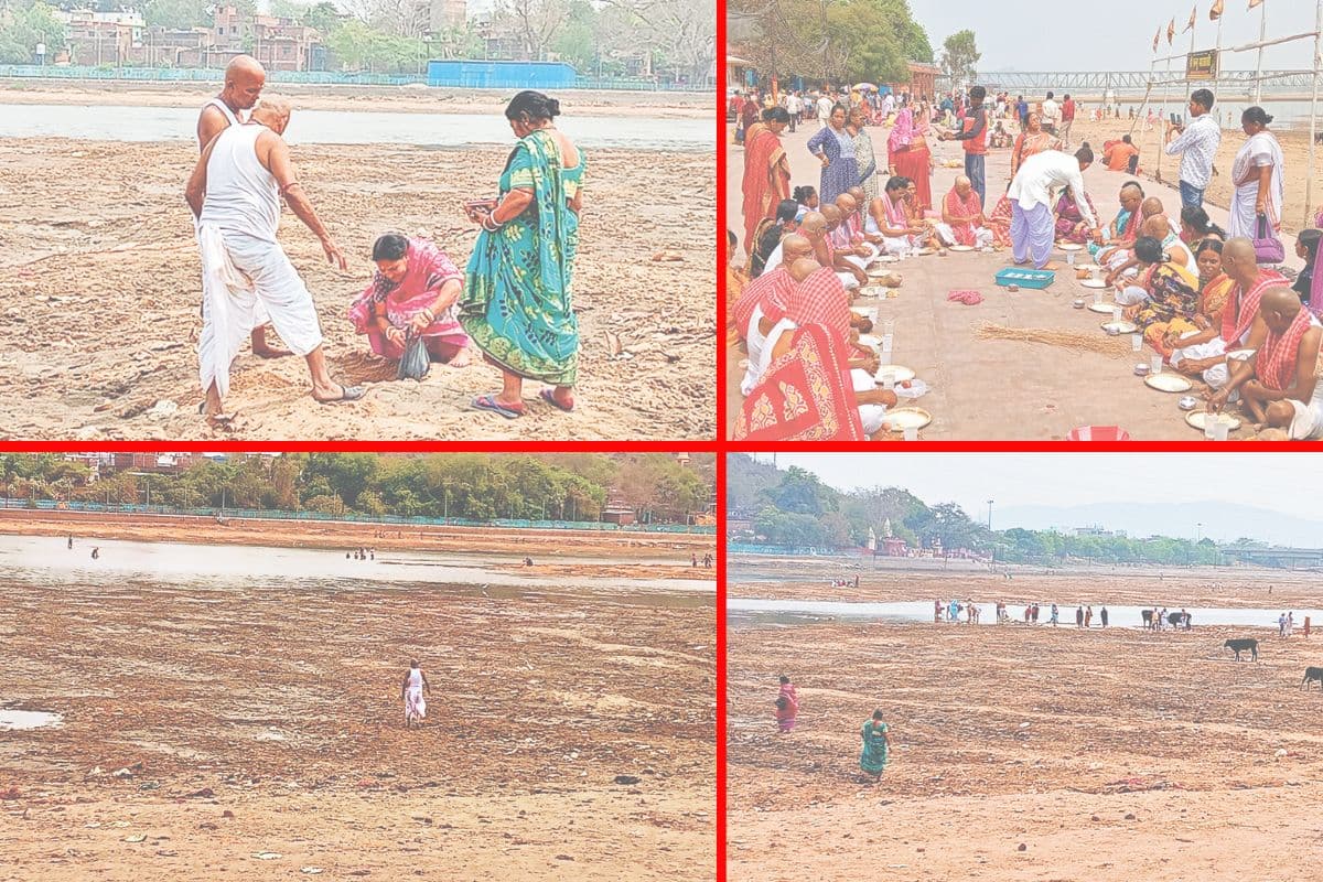 कर्मकांड करने पहुंच तीर्थयात्री