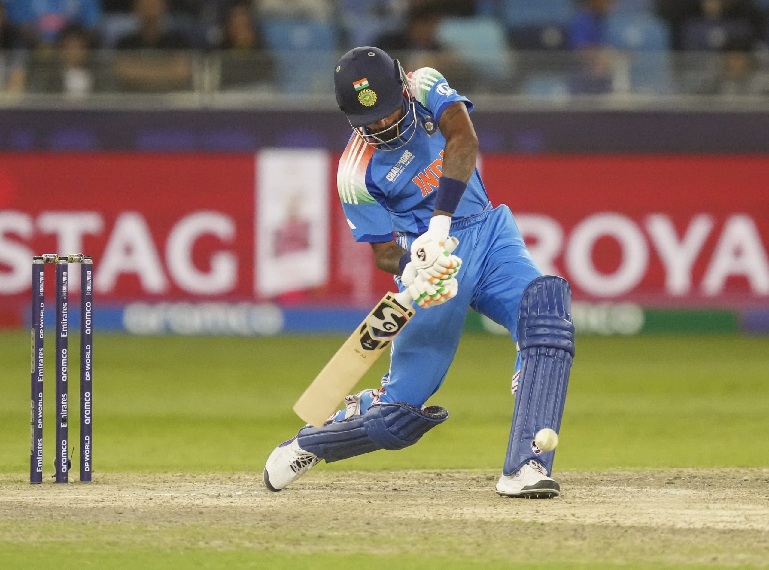 Asia Cup: Hardik Pandya plays a shot