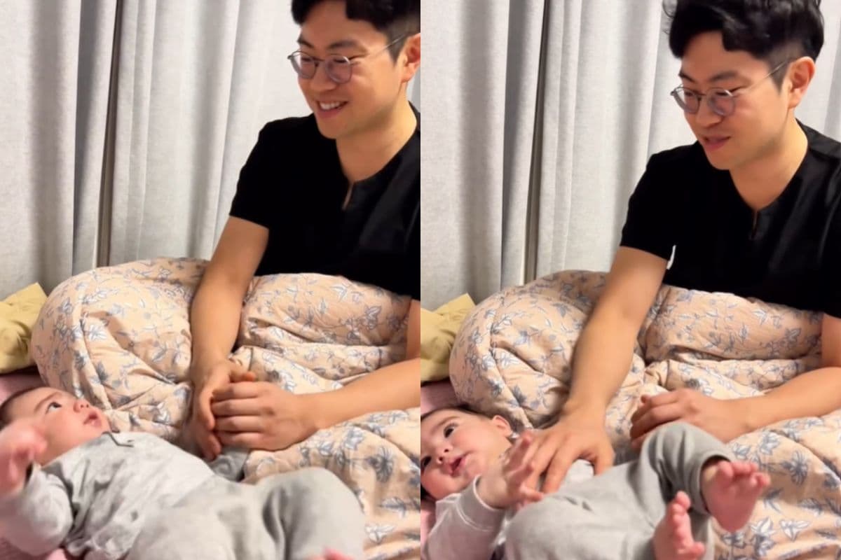 Viral Video: कोरियन पिता ने अपनाया भारतीय कल्चर, बच्चे के लिए गाया 'चंदा है तू', फैंस बोले- आज की सबसे प्यारी वीडियो