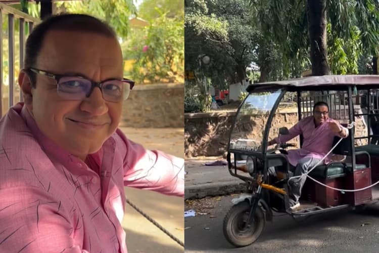 Taarak Mehta Ka Ooltah Chashmah के भिड़े बने रिक्शावाला! सड़क पर बैटरी रिक्शा चलाते हुए वीडियो वायरल