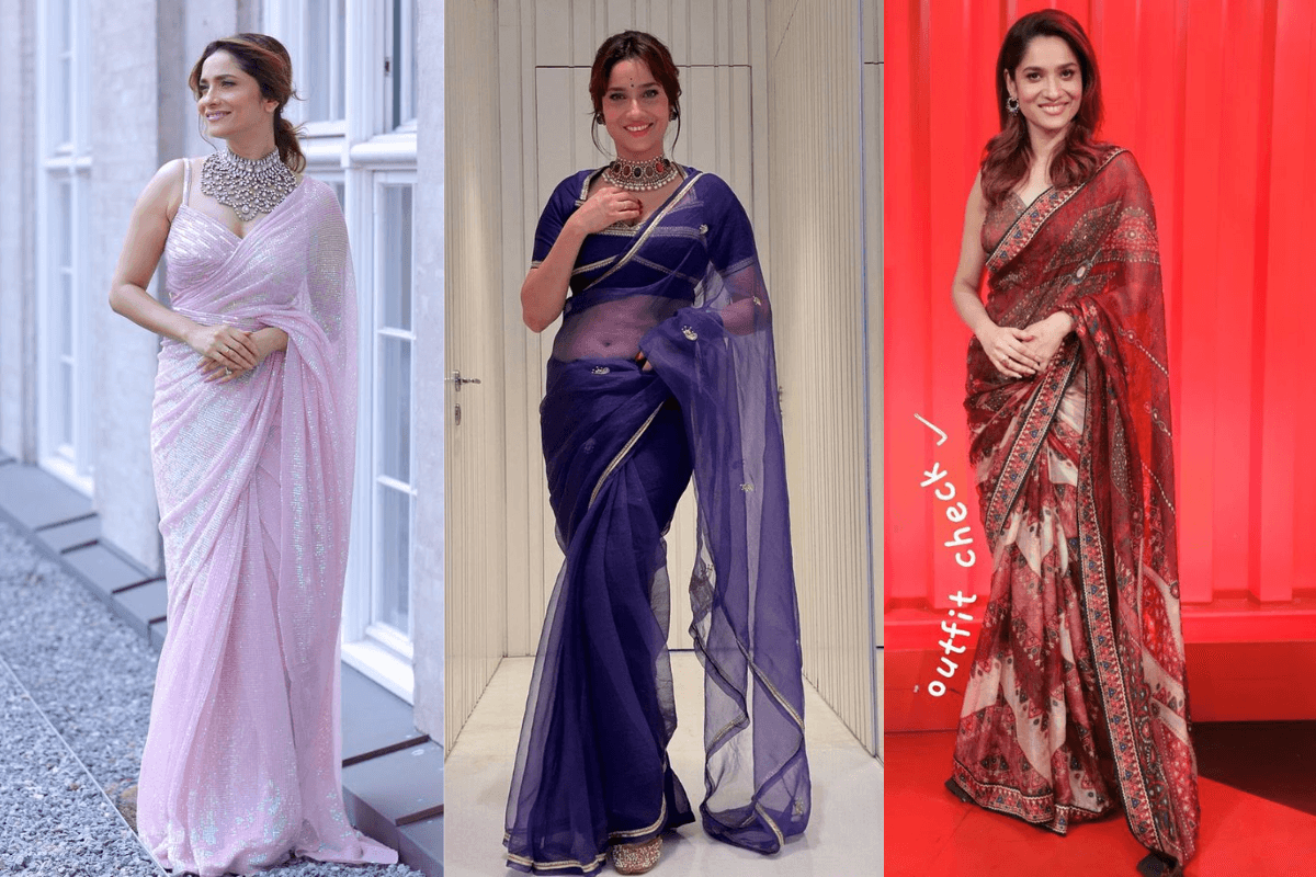 Ankita Lokhande Partywear Saree Look: पार्टी में चाहिए परफेक्ट साड़ी लुक? अंकिता लोखंडे से लें इंस्पिरेशन