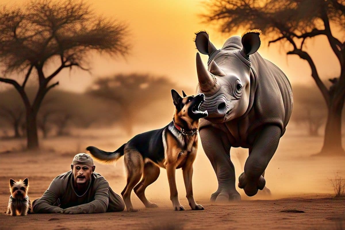 बिहार में दो वफादार कुत्तों ने बचाई मालिक की जान, जब पागल गैंडे के सामने हिम्मत हार चुका था किसान