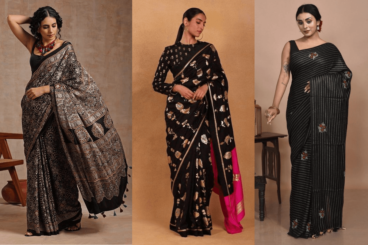 Stylish Black Saree for Bold Look: Women's Day पर दिखना चाहती हैं बोल्ड चुनें ये स्टाइलिश ब्लैक साड़ी