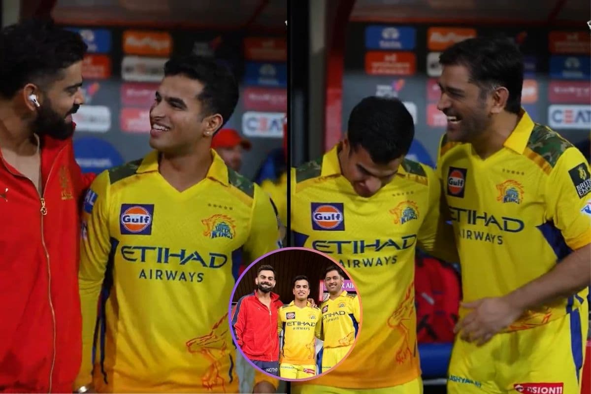 कोहली से बोला CSK खिलाड़ी, खुलकर हंस पड़े धोनी, आखिर ऐसा क्या कहा? देखें वीडियो