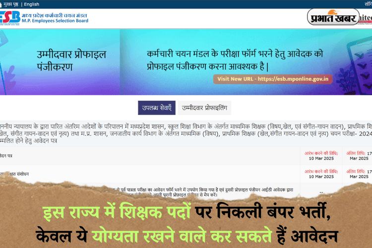 Sarkari Naukri: इस राज्य में शिक्षक पदों पर निकली बंपर भर्ती, केवल ये योग्यता रखने वाले कर सकते हैं आवेदन