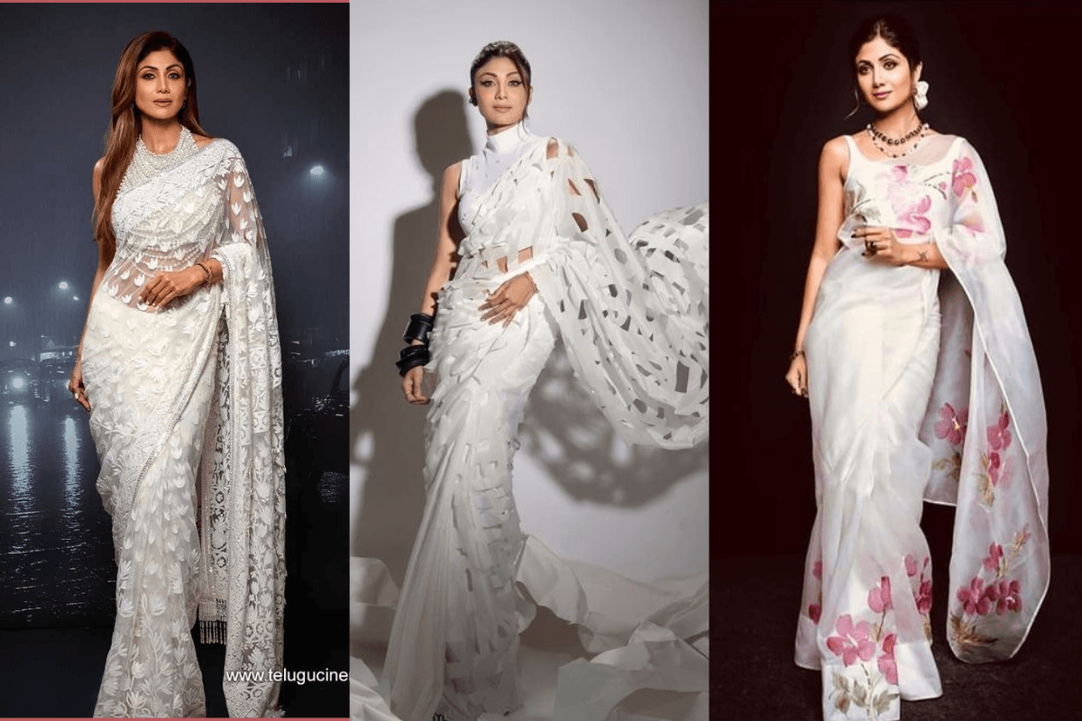 Shilpa Shetty White Saree Looks: एकदम हूर की परी लगेंगी आप स्टाइल करें शिल्पा की ये 3 साड़ियां