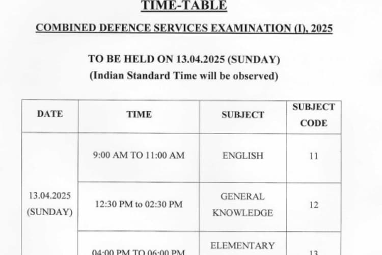 UPSC CDS I 2025 Exam Schedule Out: यूपीएससी सीडीएस I एग्जाम शेड्यूल जारी, यहां करें डाउनलोड