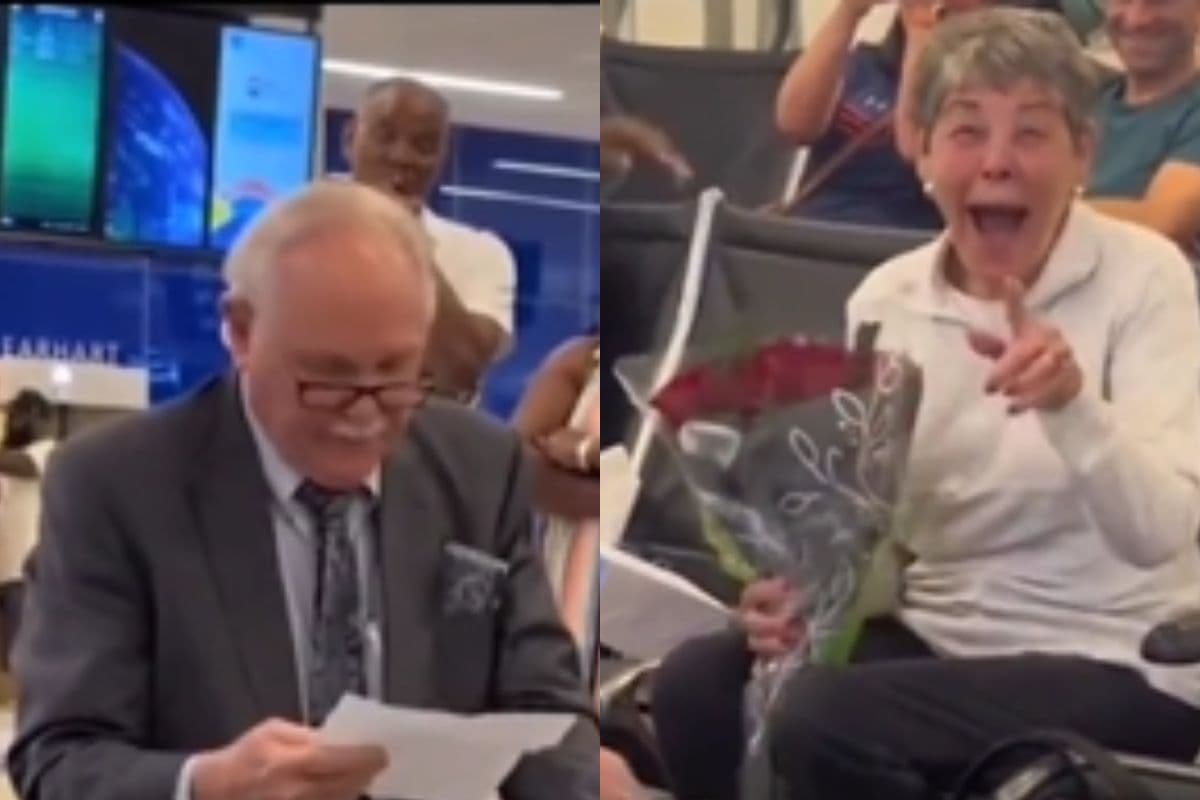 Viral Video: प्यार की कोई उम्र नहीं! 78 साल के बुजुर्ग ने एयरपोर्ट पर अपने बचपन के प्यार को किया प्रपोज, वीडियो जीत लेगा दिल
