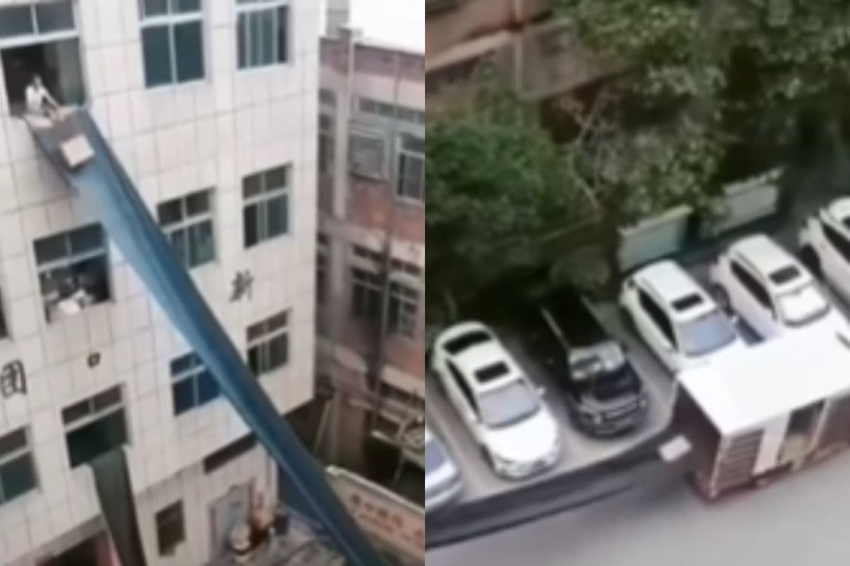 Viral Video: बंदे ने लगाया गजब का देसी जुगाड़, तीसरे माले से सामान सीधा टैंपो के अंदर, वायरल हो रहा वीडियो  