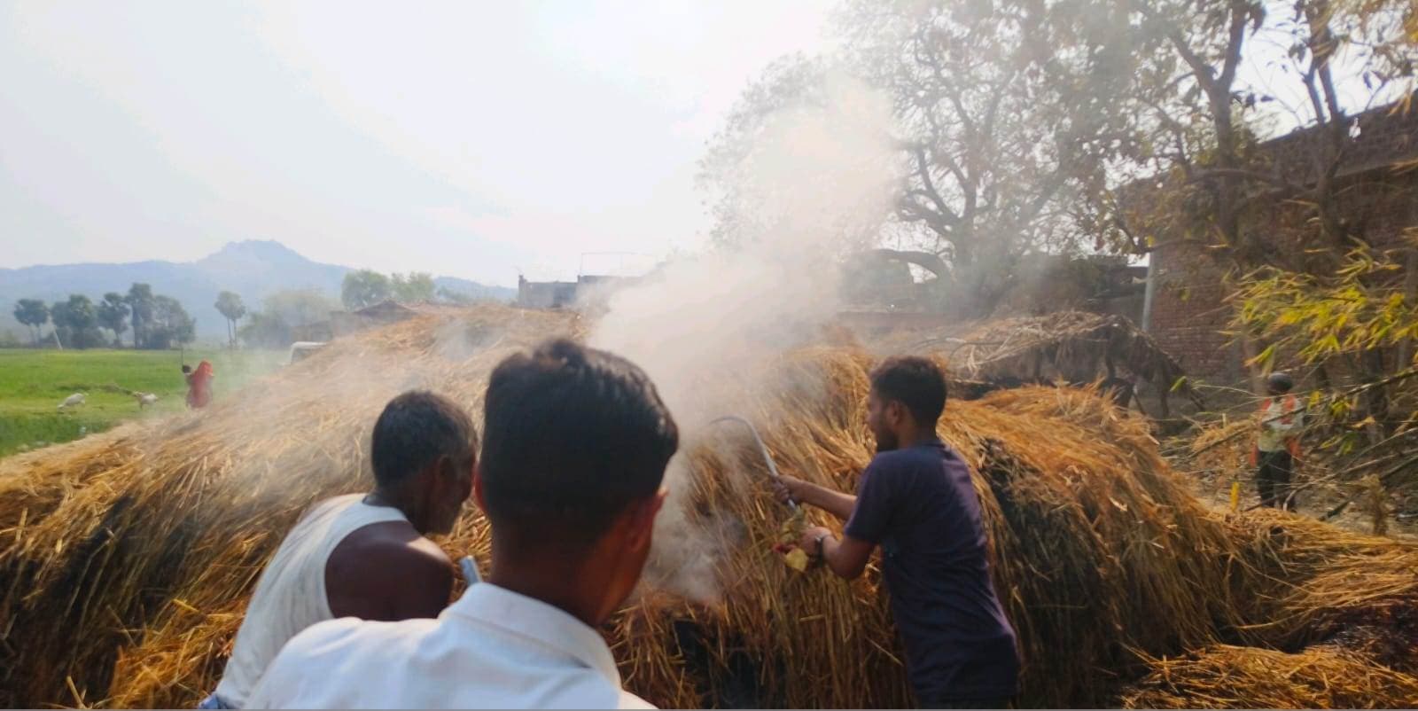 Aurangabad News: आग लगने से खलिहान में रखा पुआल जला, हजारों का नुकसान