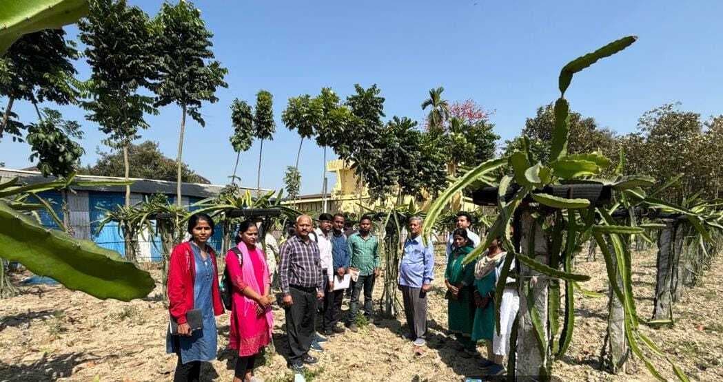 प्रशिक्षण के दौरान समेकित कृषि प्रणाली मॉडल से नवप्रशिक्षुओं को कराया अवगत