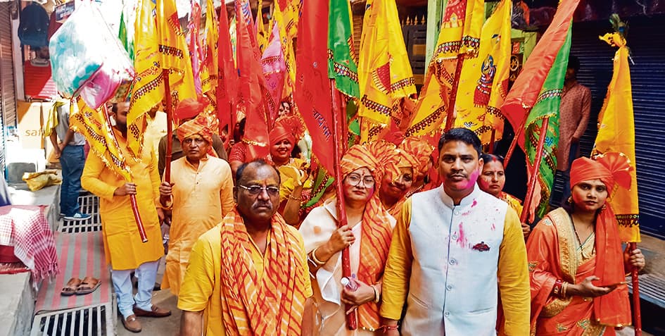 खाटू श्याम जी की धूमधाम से निकली निशान यात्रा